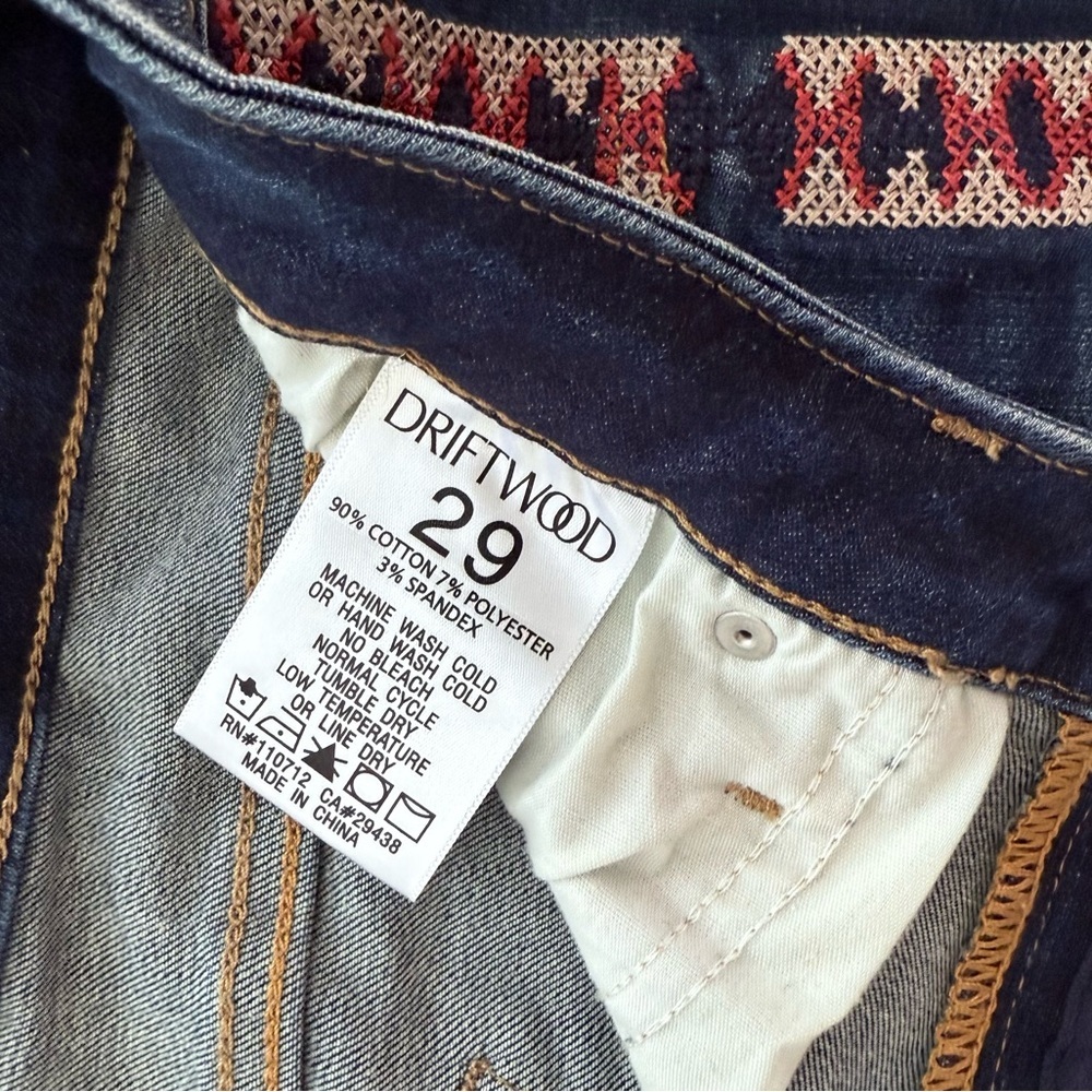 DRIFTWOOD High Rise Jeans with Blue and Red Accents - Picture 7 of 9
